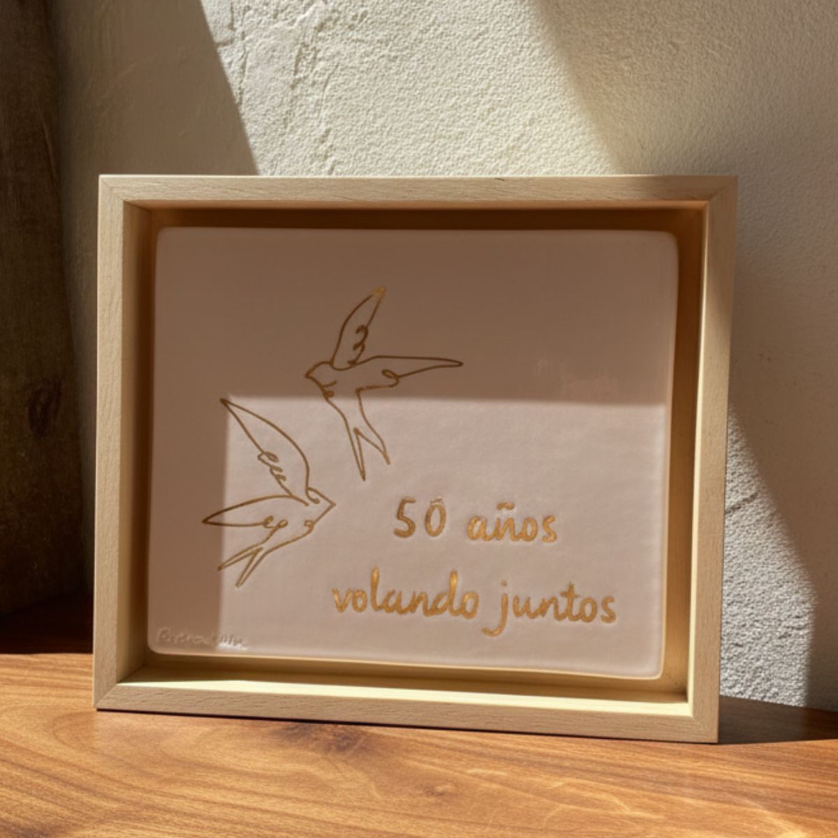 Cuadro Cerámico «Volando Juntos» – Especial Bodas de Oro